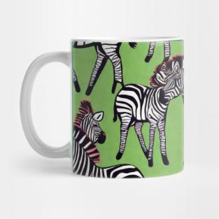 Zebra pattern green decor gift ideas Mug